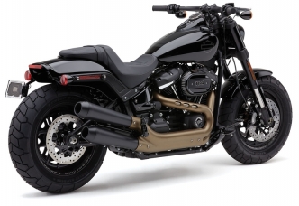 Cobra El Diablo Slip-Ons In Black For Harley Davidson 2018-2023 Fat Bob Motorcycles (6046B)