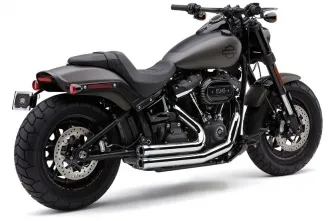 Cobra Speedster Short Race Pro Tips 2-2 Exhaust System In Chrome For Harley Davidson 2018-2024 Softail Fat Bob Motorcycles (6794)