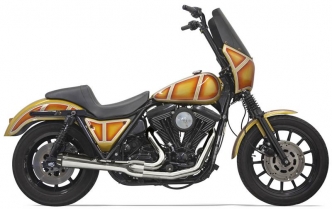 Bassani Short 2-1 Road Rage Exhaust System In Chrome For Harley Davidson FXR Motorcycles (1FXR2)
