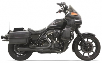 Bassani Short 2-1 Road Rage Exhaust System In Black For Harley Davidson FXR Motorcycles (1FXRFB)