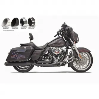 Bassani Quick Change Series 4 Inch Slip on Muffler For Harley Davidson 2017-2024 Touring Models In Black (1F742B)