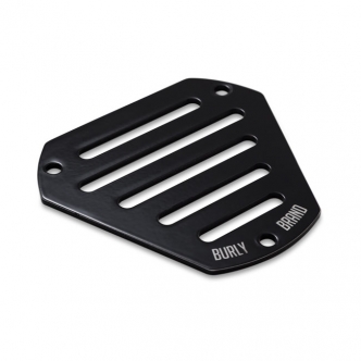 Burly Brand Face Plate Slotted in Black Finish Stock Replacement For Burly Hex Air Cleaner (0206-0179-B)