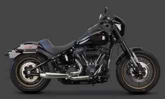 Two Brothers Racing 2-Into-1 Generation II Exhaust In Polished Finish For 2018-2024 Softail Fat Bob, Deluxe, Low Rider / S, Slim, Street Bob & Standard Models (005-4970199-P)