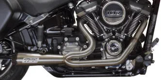 Two Brothers Racing 2-Into-1 Competition-S Exhaust in Raw Finish With Carbon Fibre End Cap For 2018-2024 Sport Glide, Heritage & Low Rider ST Models (005-4960199-SG)