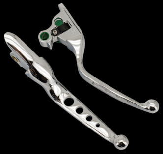 Zodiac Brake & Clutch Lever Sets 4-Hole Style in Chrome Finish For 2015-2017 Softail Models (053576)