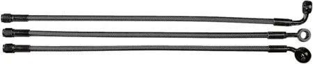 Magnum Brake Line Upper Dual Disc Non-ABS Designer in Chrome Black Finish For 2008-2017 Dyna Models (47219)