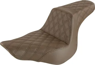 Saddlemen Seat Step Up LS Front With passenger Lattice Brown For 2018-2023 Harley-Davidson Softail Low Rider FXLR/ Sport Glide FLSB Models (818-29-175BR)