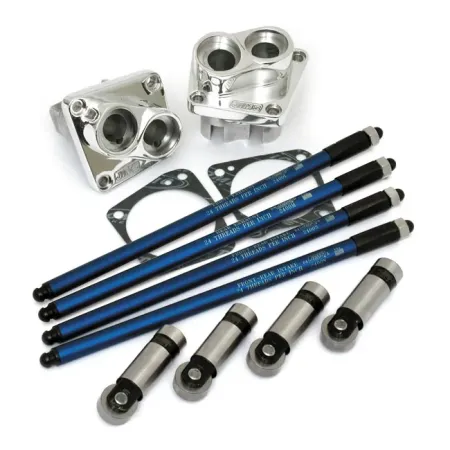 Jims, Powerglide Tappet Block Kit in Chrome Finish With Pushrods, Tappets, Tappet Blocks For 1966-1984 Shovel Models (2411C)