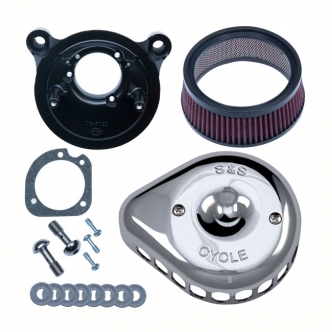 S&S Mini Teardrop Stealth Air Cleaner Kit in Chrome Finish For 1991-2006 XL With CV Carb Models (170-0449)
