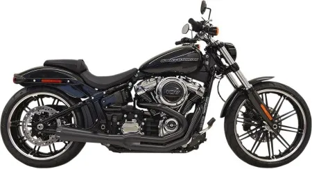 Bassani Exhaust System Road Rage III 2-Into-1 in Black Finish For 2018-2024 Softail Fat Boy, Breakout & FXDR (1S62RB)