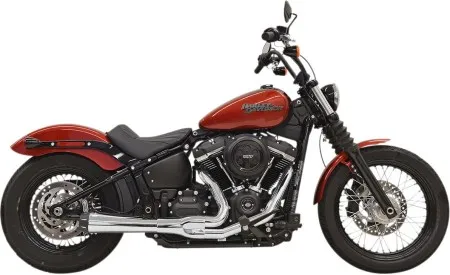 Bassani Exhaust System Road Rage III 2-Into-1 in Chrome Finish For 2018-2024 Softail Street Bob, Low Rider, Slim & Fat Bob Models (1S72R)