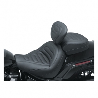 Mustang Black Passenger Pillion Solo Tour Seat Pad 13-17 Harley Softail Breakout 