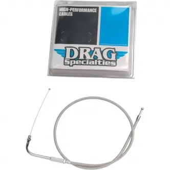 Drag Specialties 42.5 Inch Braided Stainless Steel Idle Cable For 84-87 FLHT; 84-89 FLHTC & 87-89 FLHTCU - Replaces 56328-81B (5340700B)