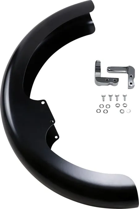 Klock Werks Wrapper Tire Hugger Steel Front Fender With Chrome Mounts For Harley Davidson 2006-2017 Dyna Motorcycles With 90/90-19 Front Wheel/Tire (1401-0544)