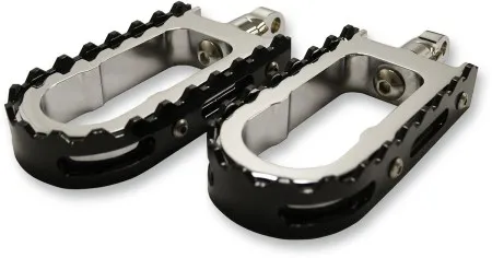 LA Choppers Footpegs BMX Style in Chrome/Black Finish (LA-7205-01)