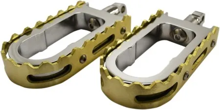 LA Choppers Footpegs BMX Style in Chrome/Brass Finish (LA-7205-02)