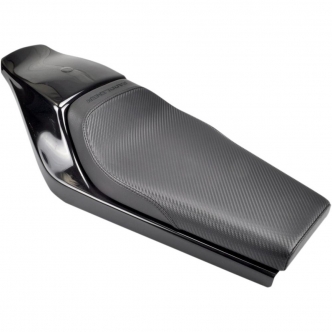 Saddlemen Tracker Black Carbon Fiber Solo Seat With Fiberglass Back For Custom/Rigid Models (Z4206)