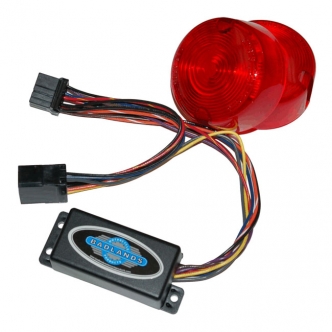 Badlands Illuminator Run-Turn-Brake Module, With Built-In Load Equalizer, Plug-In For 1997-2008 FXST, FLST & Dyna, 1993-2003 XL (Without Deuce Style Lenses Except FXSTD, FLSTC) Models (ILL-03-RL-B)