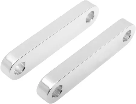 Klock Werks Tire Hugger Front Fender Mounting Blocks In Chrome For Harley Davidson 2000-2017 Softail Motorcycles With 21 Inch Front Wheels (Excludes Springers) (1410-0031)