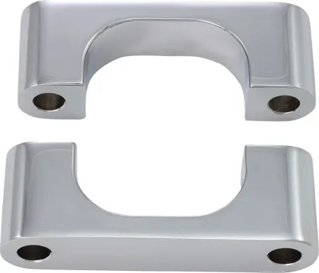 Klock Werks Tire Hugger Front Fender Mounting Blocks In Chrome For Harley Davidson 2000-2013 Softail & 1999-2005 Dyna Wide Glide Motorcycles With Skinny/Narrow 21 Inch Front Wheels (Excludes FXSTD & Springers) (1410-0045)