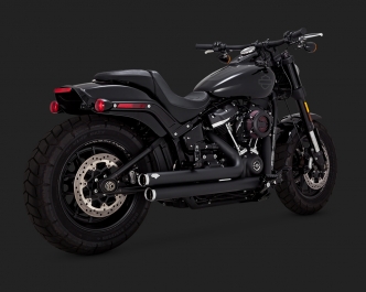 Vance & Hines Big Shots Staggered Exhaust In Black for Harley Davidson 2018-2023 Softail Motorcycles (47941)