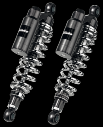 Bitubo Piggy Back Shocks Standard WMT22 Shocks, 15 3/4 Inch (401mm) Eye To Eye, Chrom Springs For 1987 XL 883 Models (758309)