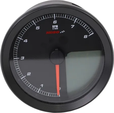 Koso North America Black Bezel HD-04 Multimeter For 2011-2020 Softail, 2012-2020 Dyna Glide & 2014-2020 XL Models That Use 3 & 3/8” Stock Gauge Mounting Cup (BA051230)