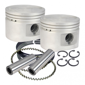 S&S 3-1/2 Inch Replacement Cast Piston Kit Standard Size For 1984-1999 Evo Big Twin Models (920-0015)