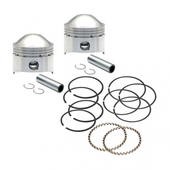 S&S 3-7/16 Inch Bore 9:1 CR Piston Kit Standard Size For 1941-1978 1200CC/74 Inch Knuckle, Pan, Shovel Models (106-5503)