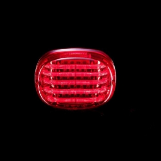 Custom Dynamics Probeam Squareback LED Taillight With Window in Red Finish For 1999-2017 Dyna, 1999-2020 Sportster, 1999-2017 Softail, 2005-2013 Touring Models (PB-TL-SBW-R)