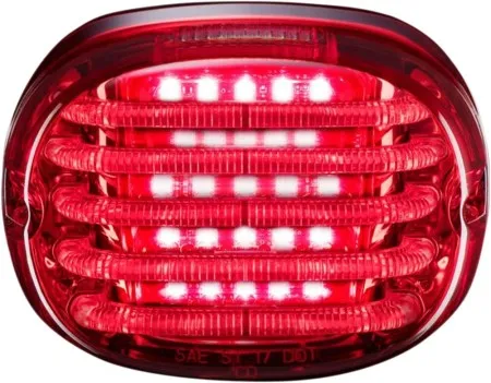 Custom Dynamics Probeam Squareback LED Taillight With Window in Red Finish For 1999-2017 Dyna, 1999-2020 Sportster, 1999-2017 Softail, 2005-2013 Touring Models (PB-TL-SBW-R)