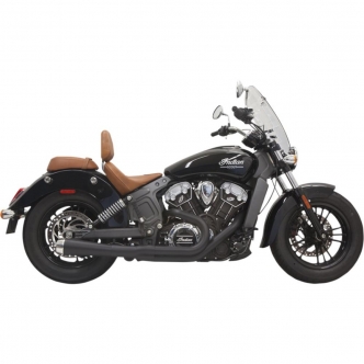 Bassani Road Rage 2-1 Exhaust System With Short Change Megaphone Muffler In Black For Indian Scout 2015-2019 (8S12JB)