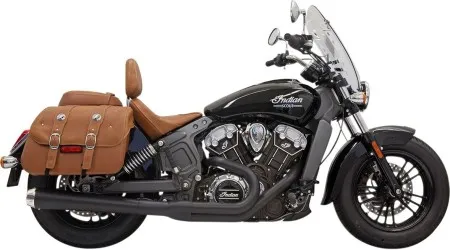Bassani Road Rage 2-1 Exhaust System With Long Change Megaphone Muffler In Black For Indian Scout 2015-2019 (8S11JB)