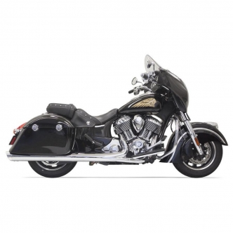 Bassani 4 Inch Slip On Mufflers In Chrome With Polished Slash-Cut End Cap For 2014-2019 Indian Models (8C17S)