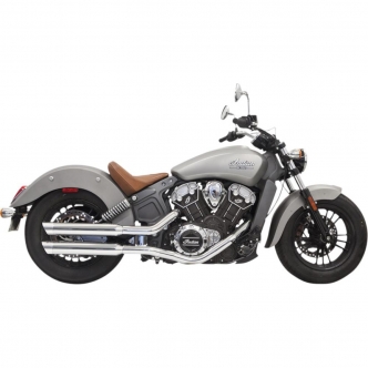 Bassani 3 Inch Slip On Mufflers In Chrome With Chrome Slash-Cut End Caps For 2015-2019 Indian Scout (8S17SC)