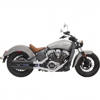 Bassani 3 Inch Slip On Mufflers In Black With Black Slash-Cut End Caps For 2014-2016 Indian Scout (8S17BSB)