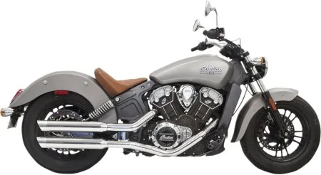 Bassani 3 Inch Slip On Mufflers Slash Cut In Chrome For 2017-2024 Indian Scout (8S27SC)