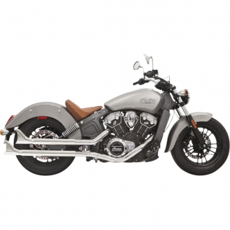 Bassani 2 1/4 Inch Slip On Mufflers And Fishtail End Caps In Chrome For 2014-2016 Indian Scout (8S17E)