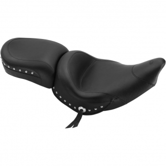 Mustang Black Studded Wide Touring Solo Seat For Various 2014-2019 Indian Models (75362)