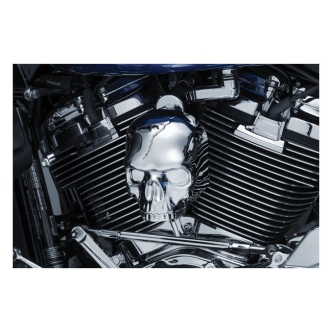 Kuryakyn Skull Horn Cover In Chrome Finish For Harley Davidson 2017-2023 Touring Models With Stock Waterfall Style Horn Cover (5730)