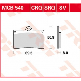 TRW SV Sinter Performance Street Front Brake Pad For 2009-2013 Indian Models (MCB540SV)