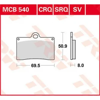 TRW SV Sinter Performance Street Front Brake Pad For 2009-2013 Indian Models (MCB540SV)