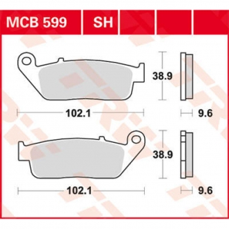 TRW Allround Organic Standard Rear Brake Pad For 2014-2016 Indian Models (MCB599)