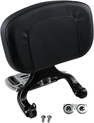 Kuryakyn Multi-Purpose Driver and Passenger Backrest In Black & Chrome Finish for Harley Davidson and Custom Motorcycle Applications (1661)