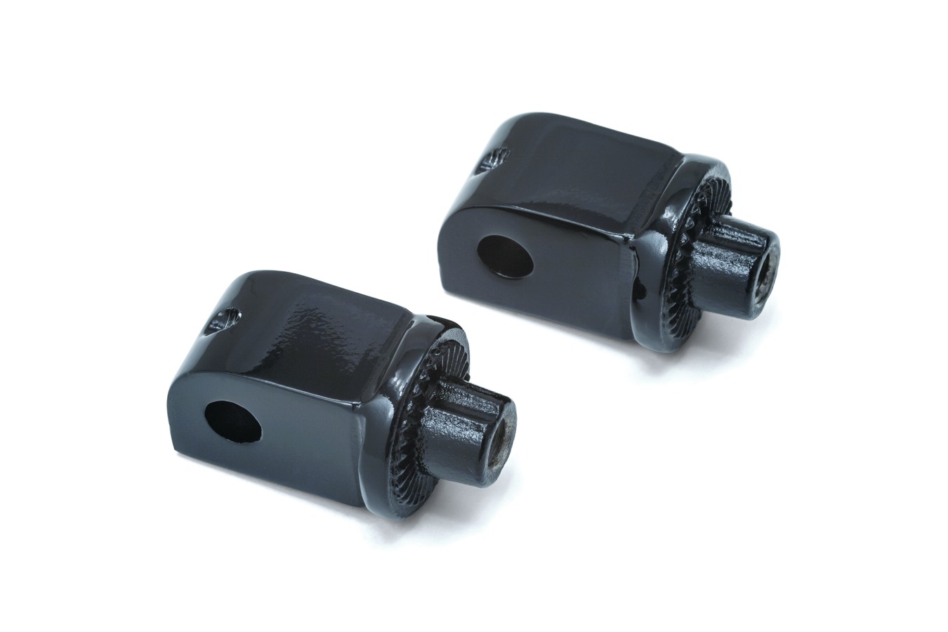 Kuryakyn Splined Peg Adapters - Gloss Black, For Harley-Davidson & Multi-Fit Pegs