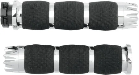 Avon Grips Air Cushioned Excalibur Grips In Chrome Finish For Metric Touring Motorcycles (MT-AIR-90-CH-EX)
