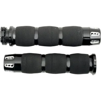 Avon Grips Air Cushioned Gatlin Grips In Black Anodised Finish For Metric Touring Motorcycles (MT-AIR-90-AN-GA)
