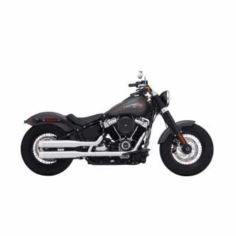 Rinehart Racing 3.5 Inch Slip-On Mufflers In Chrome With Chrome End Caps For 2018-2023 Softail Breakout, Slim, Street Bob, Low Rider & Fat Boy Models (500-1200C)