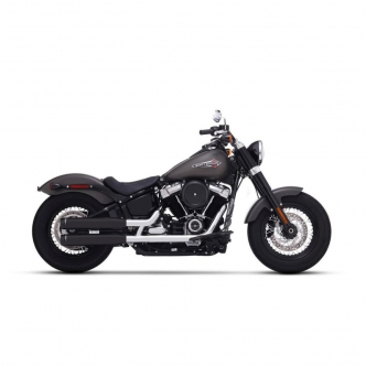 Rinehart Racing 3.5 Inch Slip-On Mufflers In Black With Black End Caps For 2018-2020 Softail Breakout, Slim, Street Bob, Low Rider & Fat Boy Models (500-1201)