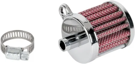 Drag Specialties Mini Crankcase Vent Filter 1.5 Inch in Chrome Finish (35-0322BC-114)